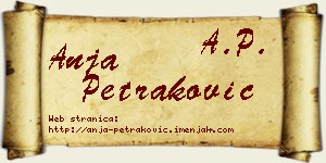Anja Petraković vizit kartica